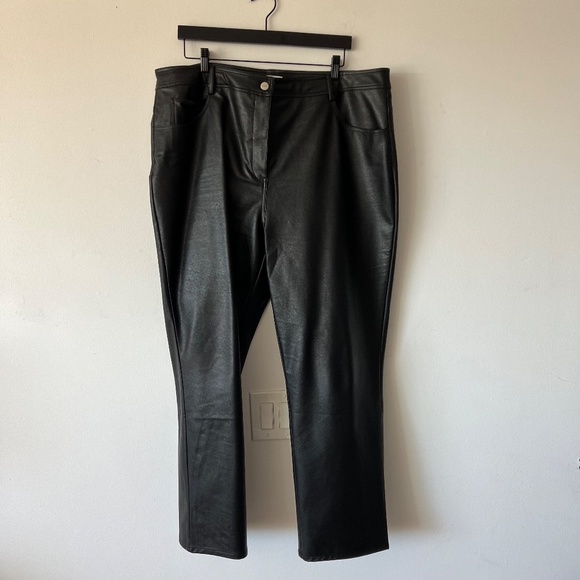 Miaou Black Straight Leg Faux-Leather Pants size 3X - Picture 5 of 9